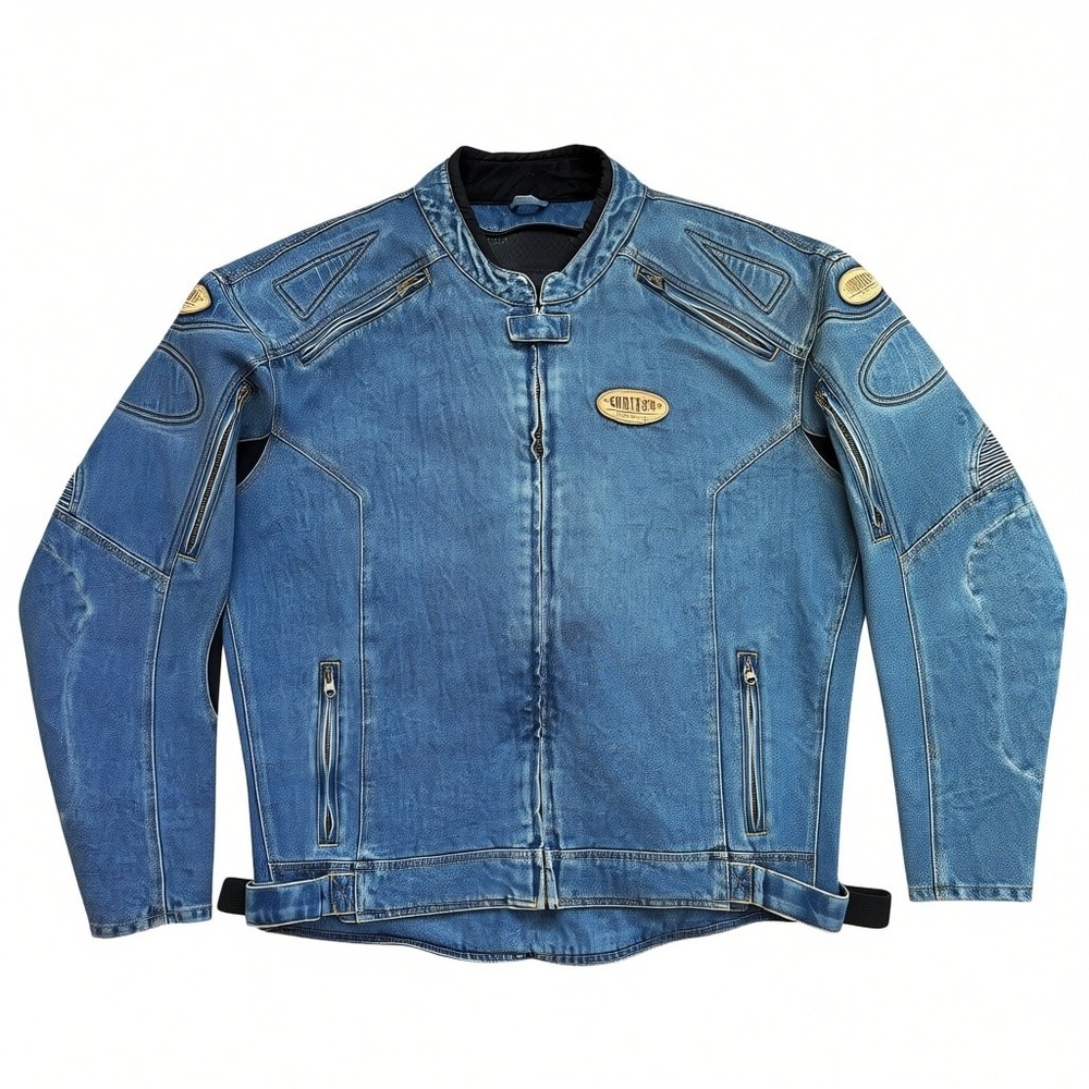 Cortech DSX Denim Motorcycle Jacket Mens 4XL Blue Padded Riding Gear 85377
